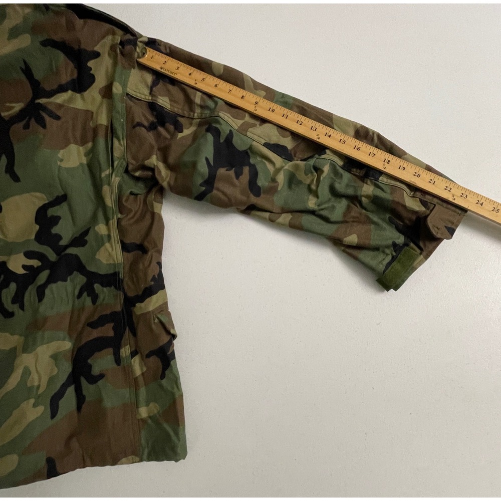 Vtg 1993 US Military M-65 Field Jacket Woodland Camo Medium Regular M65 Coat - Picture 10 of 11